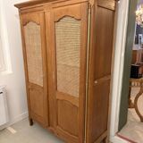 Oak wardrobe with caning