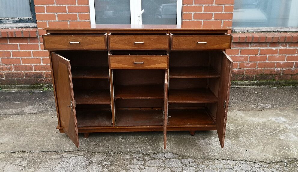 Buffet 3 portes 4 tiroirs 1950 mobilier d'art populaire