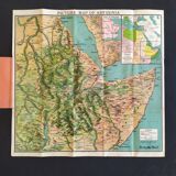 Beautiful bird's-eye view map of the Abyssinia region