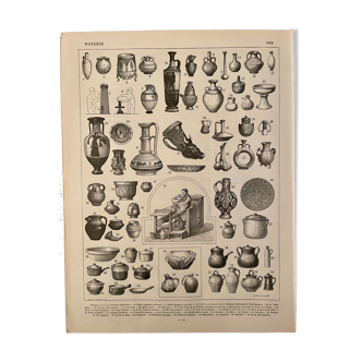Lithograph engraving on pottery from 1897
