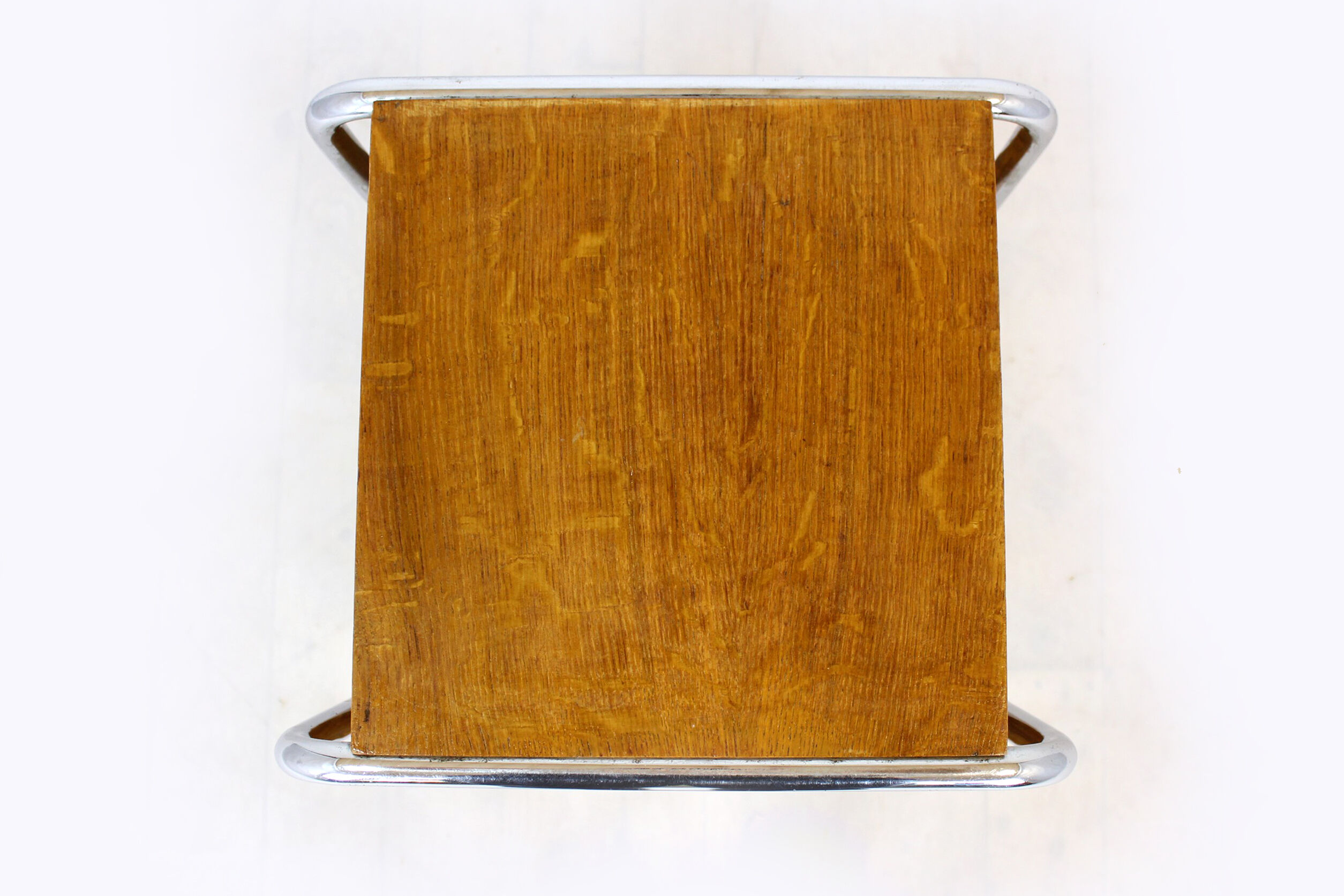 Bauhaus bedside table in chromed tubular steel, 1940s