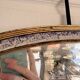 Vintage Bevelled Oval Wall Mirror Brass Wood Plastic
