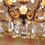 Lustre italien bronze a pampilles cristal 6 branches