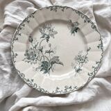 Round ironstone dish “Pavots” Choisy le Roi