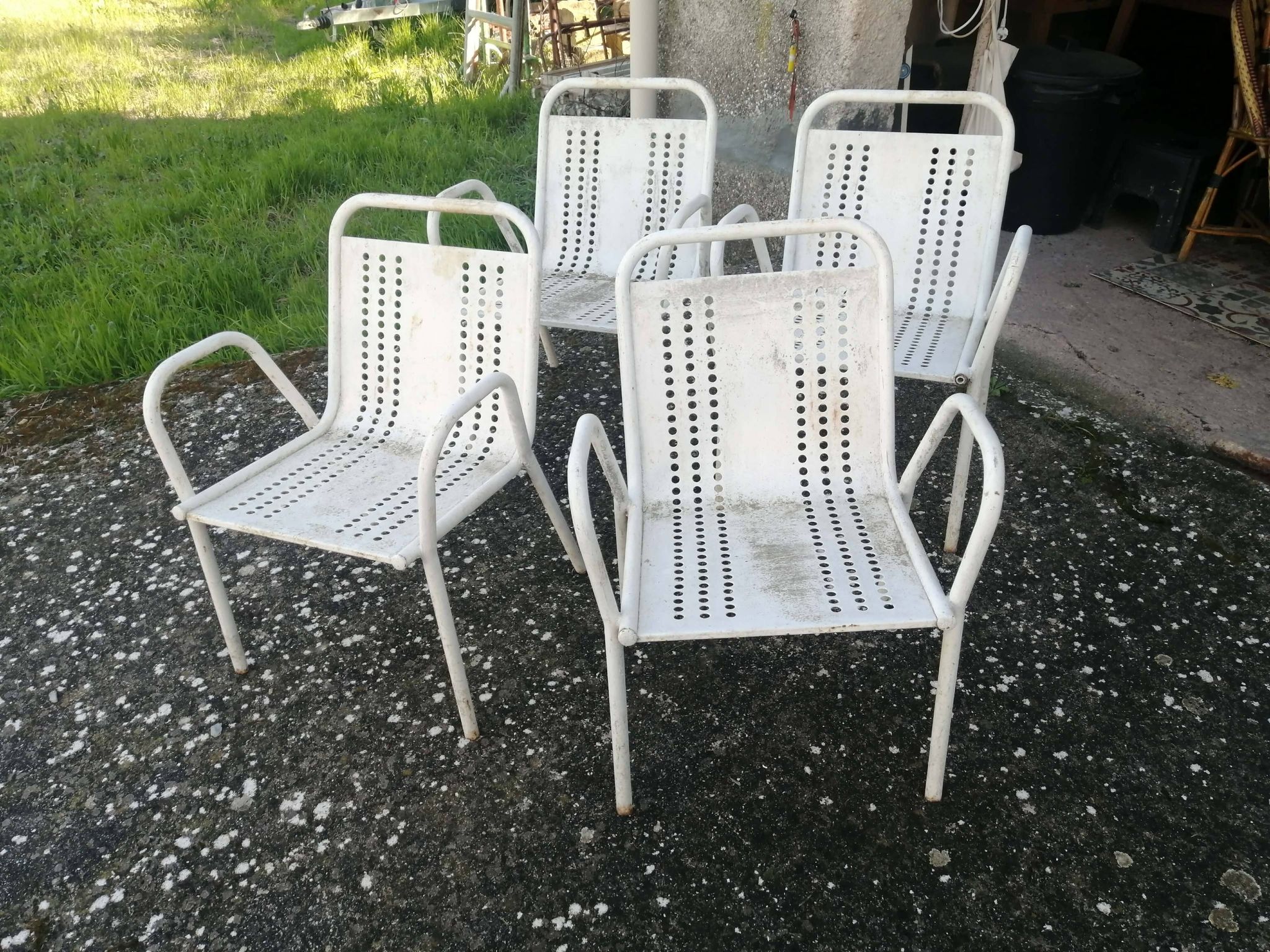 Lot de 4 Fauteuils de jardin vintage
