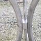 Designer table from the 70s, smoked glass top, chrome base