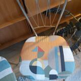 Pair of chairs in gold metal 50s