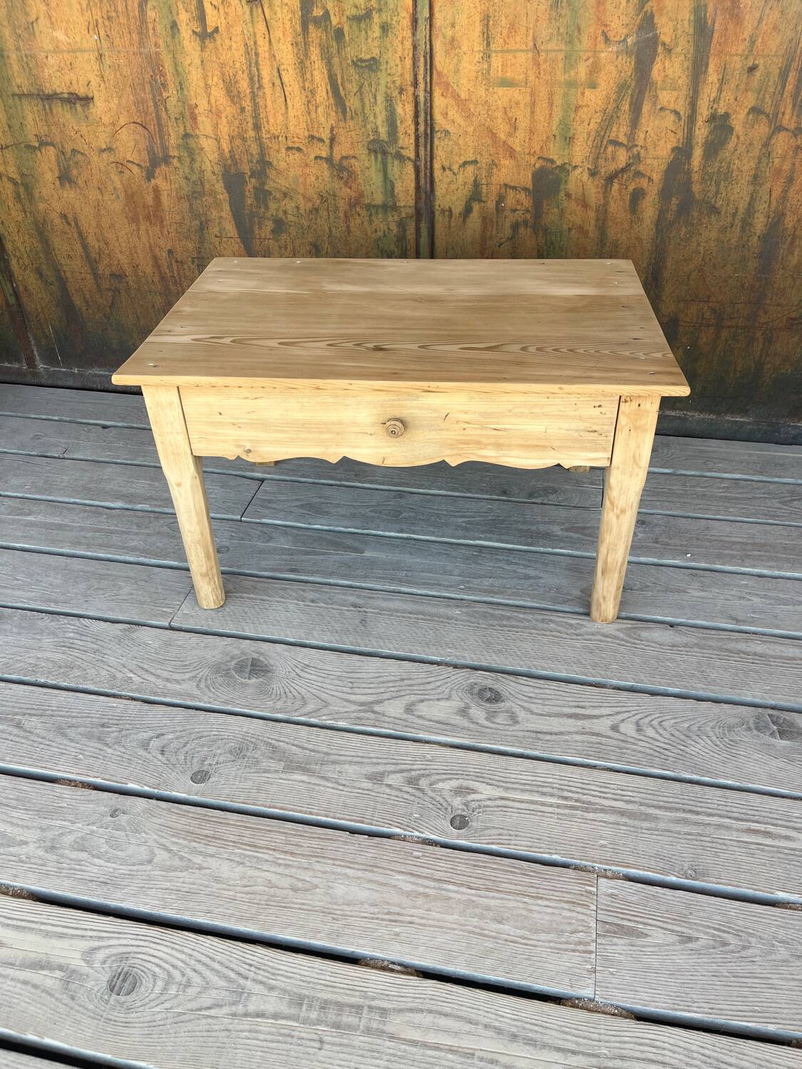 Raw wood coffee table