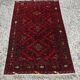 Vintage hand-knotted Kunduz rug, natural dyes, 1940s.