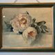 Tableau ancien, nature morte aux roses, XX siècle