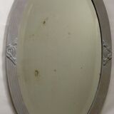Mirror beveled art deco white 66x39cm