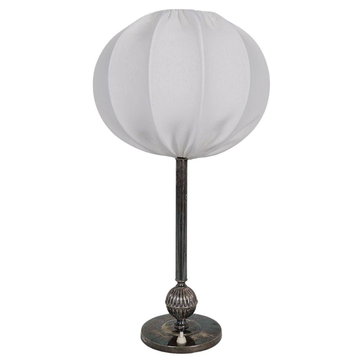 Art Deco table lamp in silver plate, 1930s Sweden