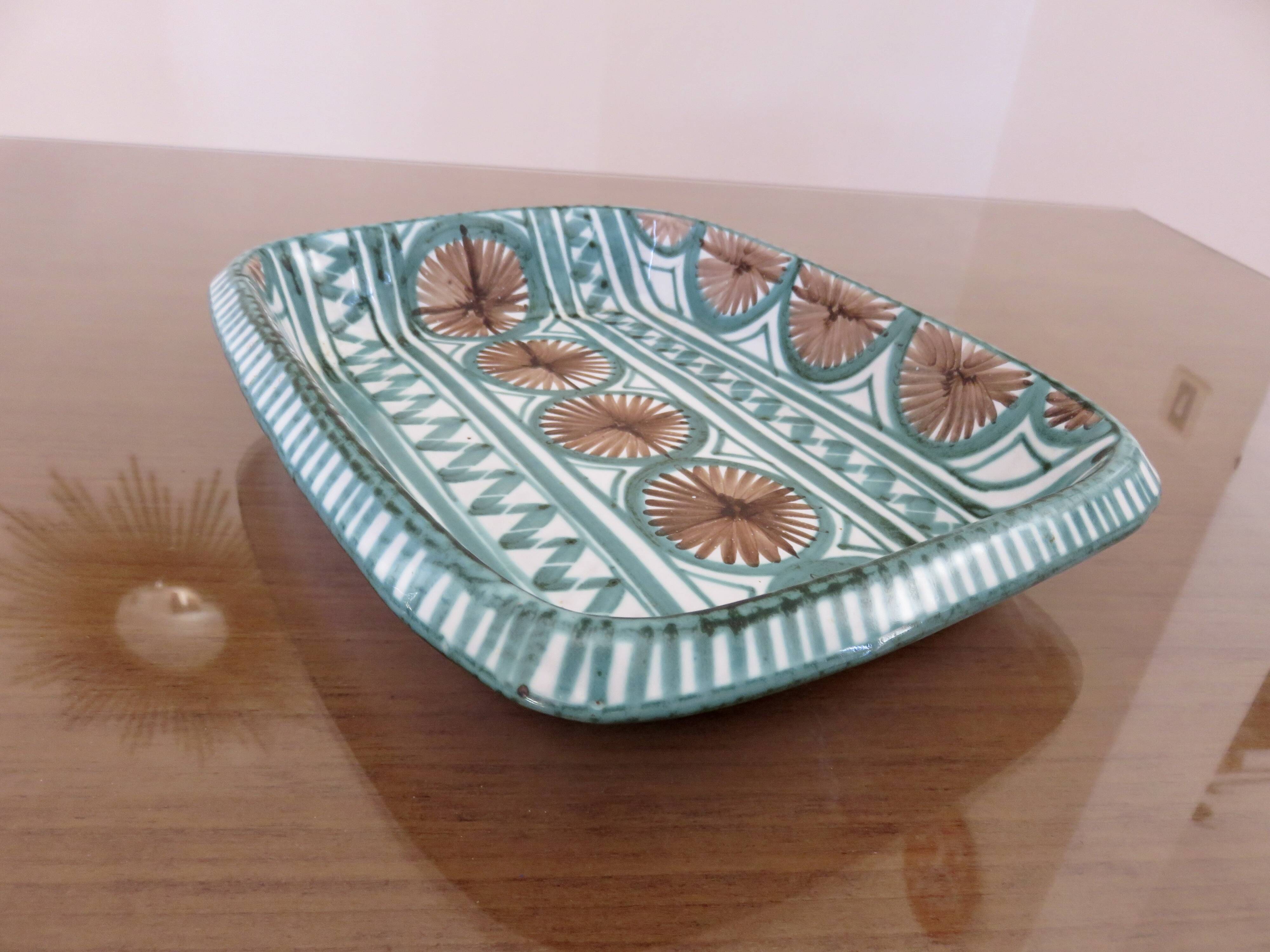 Robert Picault, glazed ceramic dish, signed, 1950s-1960s