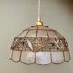 Vintage lampshade suspension in mother-of-pearl and brass