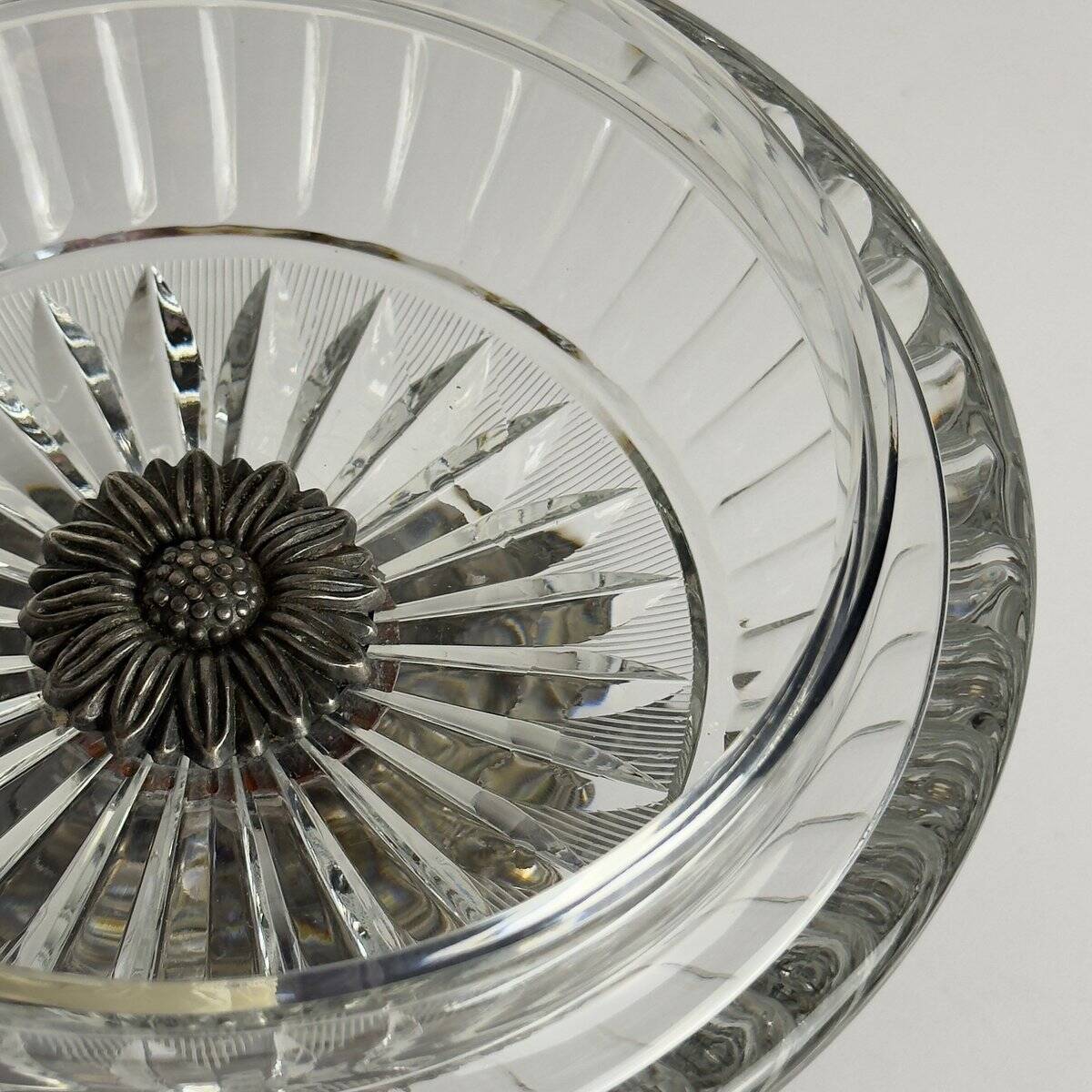 Antique glass bowl with a bronze base, Italy, 1920s