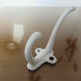 White enamelled cast iron wall hook 30s 40s