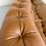 Vintage 1970s De Sede DS-40 camel leather 3-seater sofa.