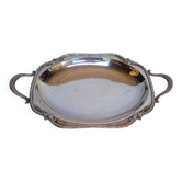 Louis XVI silver plated metal table centerpiece dish