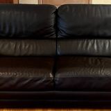 Set of two sofas. High-quality thick bull leather.