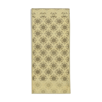 Tapis beige turc en laine nouée à la main 86 cm x 190 cm