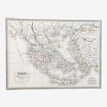 Carte ancienne de la Grèce ancienne - 1836