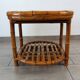 Table basse vintage bambou et osier tressé