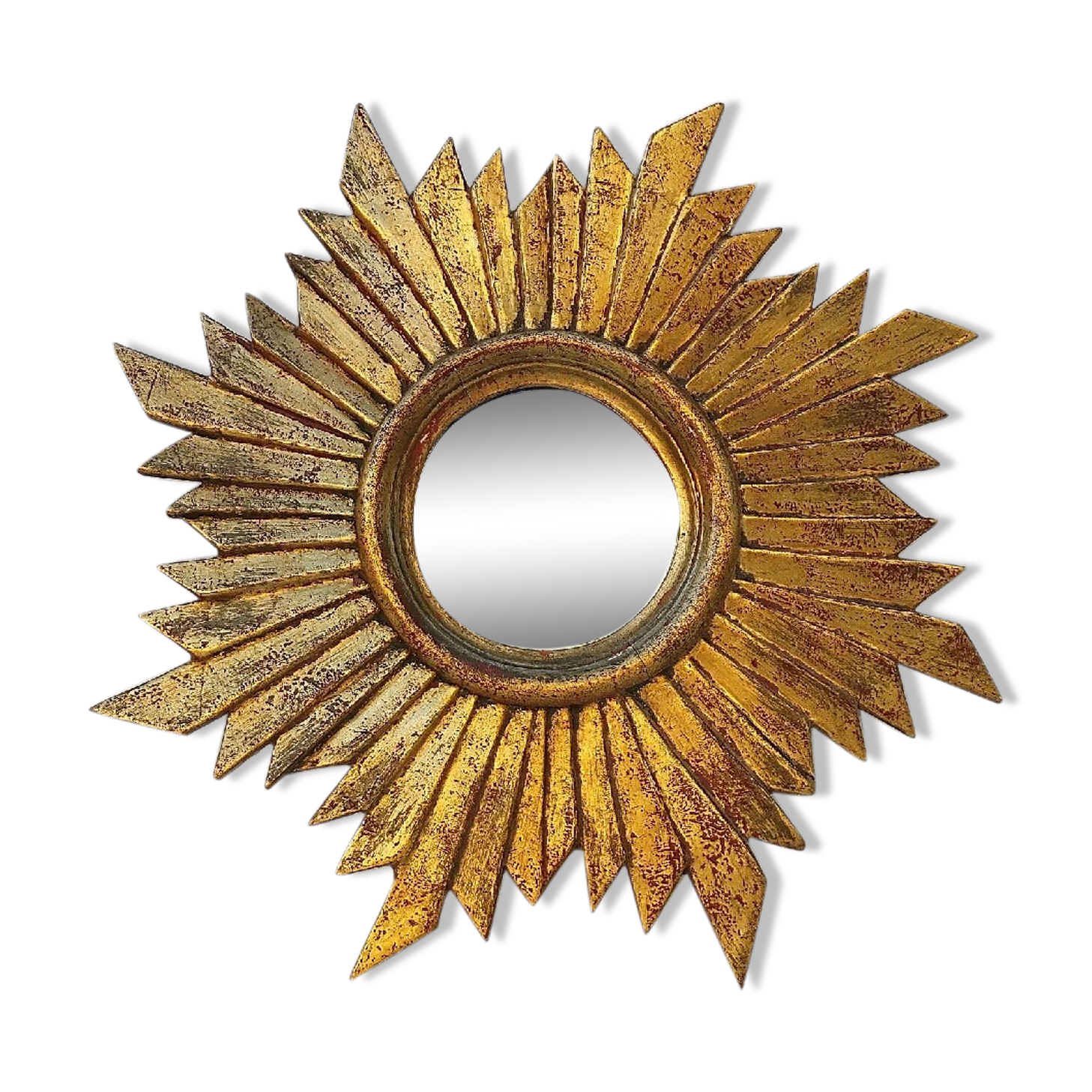 Sun mirror in gilded wood vintage decoration
