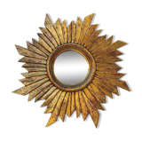 Sun mirror in gilded wood vintage decoration