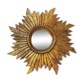 Miroir soleil en bois doré décoration vintage