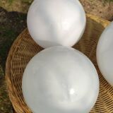 Art Deco globe in white opaline