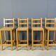 Vintage oak and papercord bar stools, 1960s