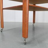 1960s Danish Teak Sewing Cart or Side Table