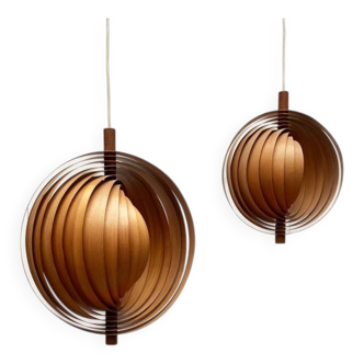 Mid-Century Teak Moon Lamps, 1960s, set of 2