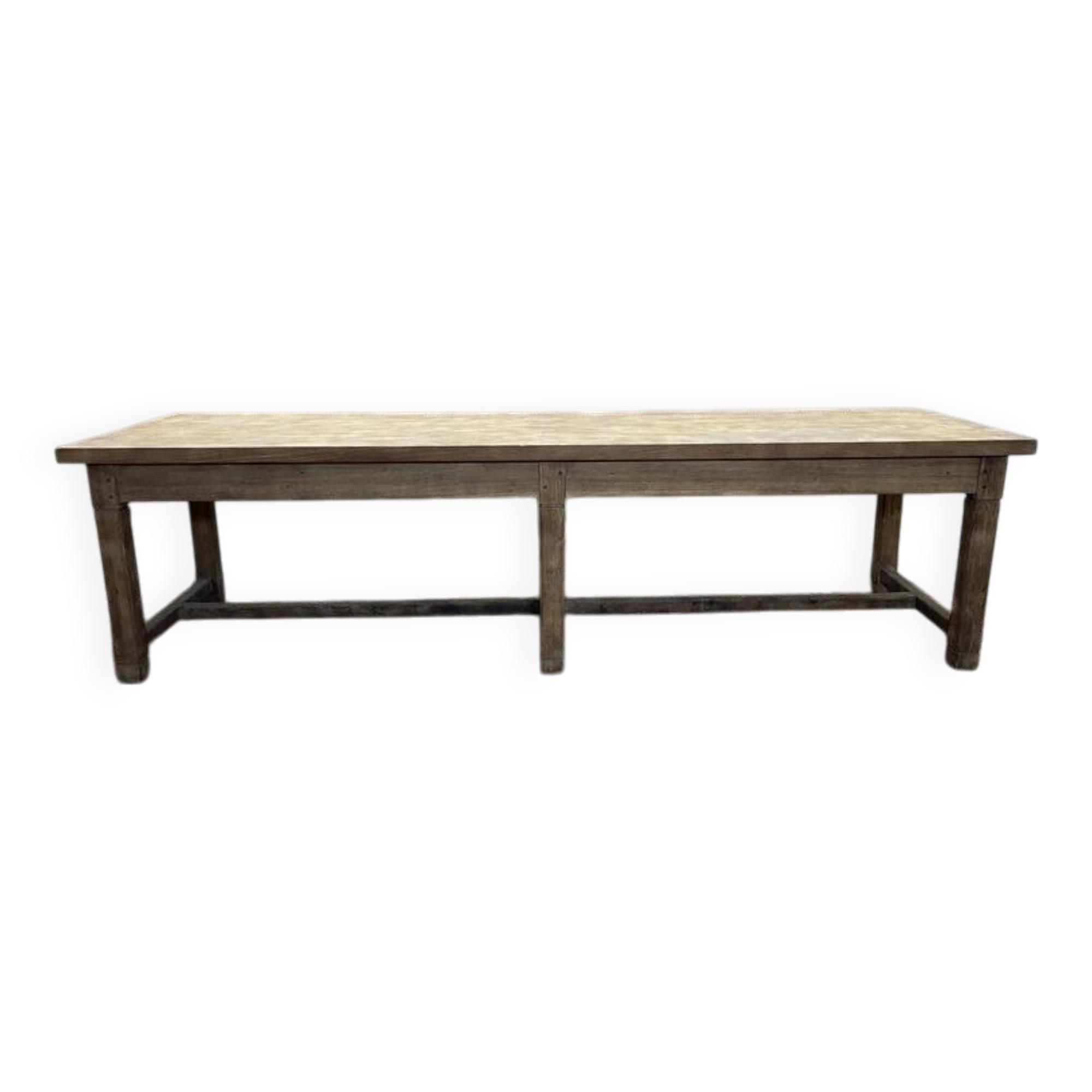Table de ferme ou de travail en chêne massif aerogommée.