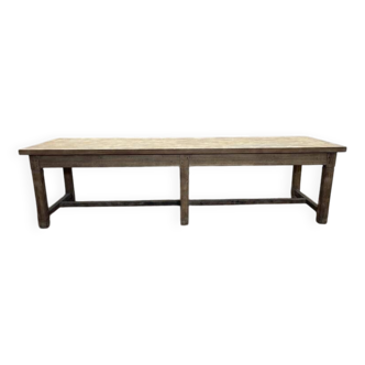 Table de ferme ou de travail en chêne massif aérogommée.