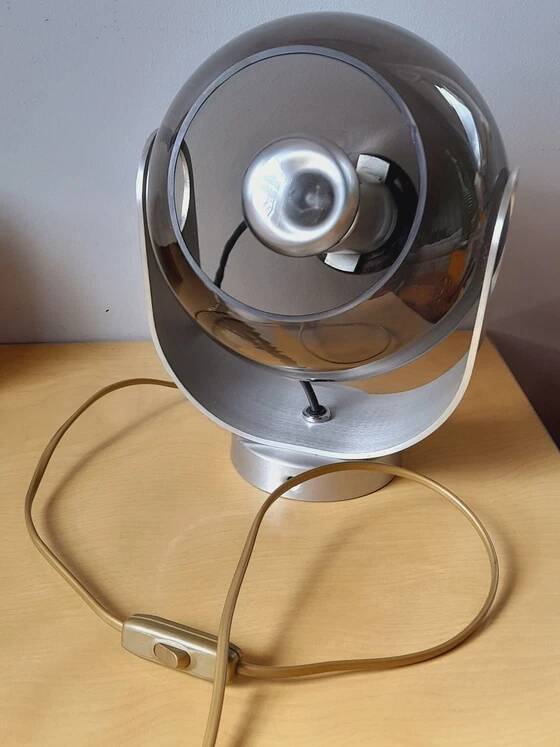 Smoked glass and chrome metal spot lamp from the 70s.