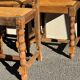 6 rustic style chairs, wood and straw, 1940
