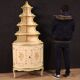 Corner cabinet in lacquered, gilded and painted wood from the 20th century