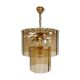 VINTAGE CHANDELIER IN SMOKED GLASS AND BRASS 1970