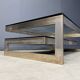 Vintage two-tiered coffee table in 23kt belgochrome, 1970s