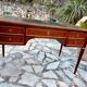 Louis XVI style solid mahogany and bronze flat desk, 19th century