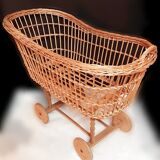 Vintage rattan cuffin on feet