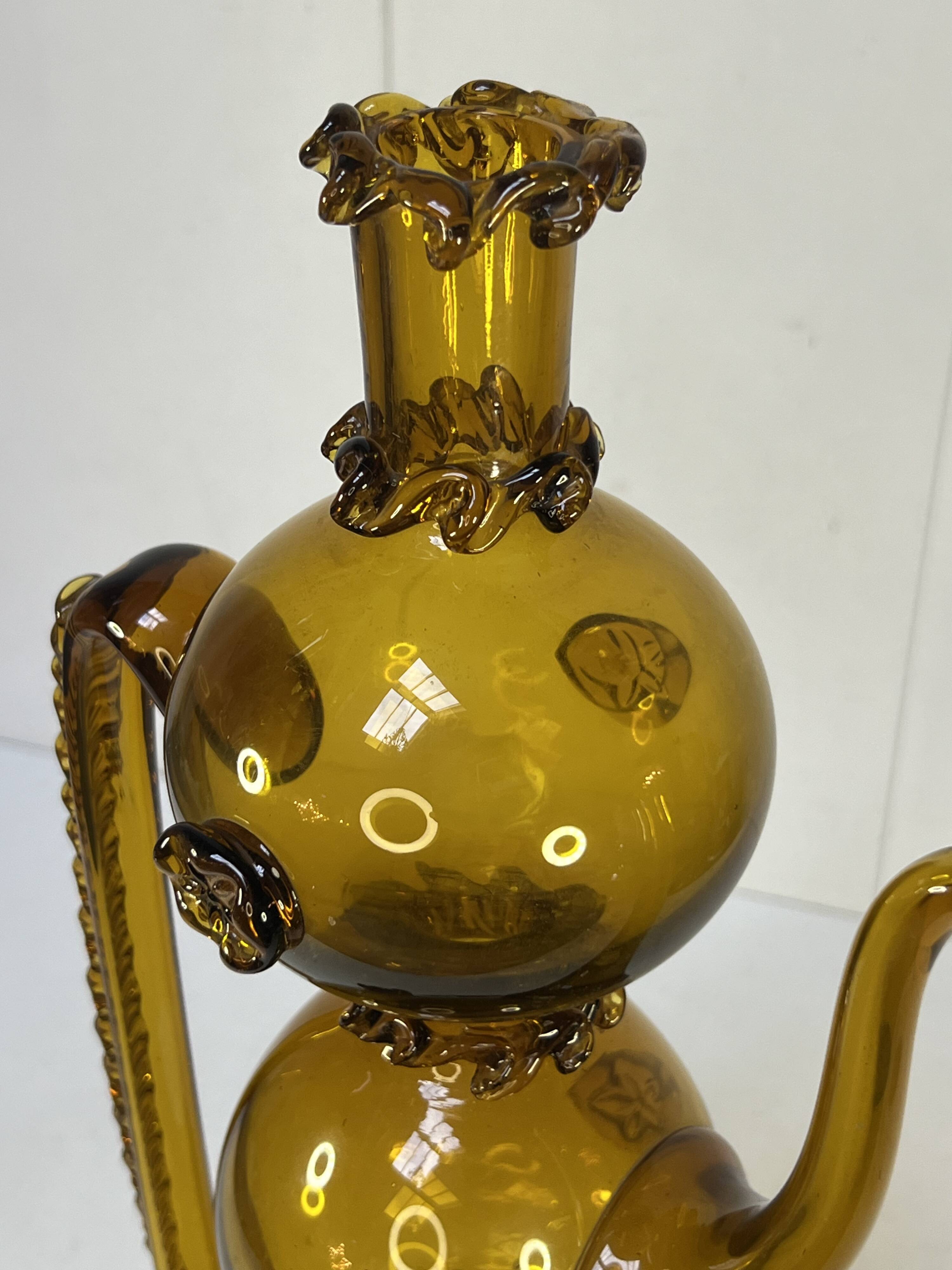 Large 20th century blown glass bottle