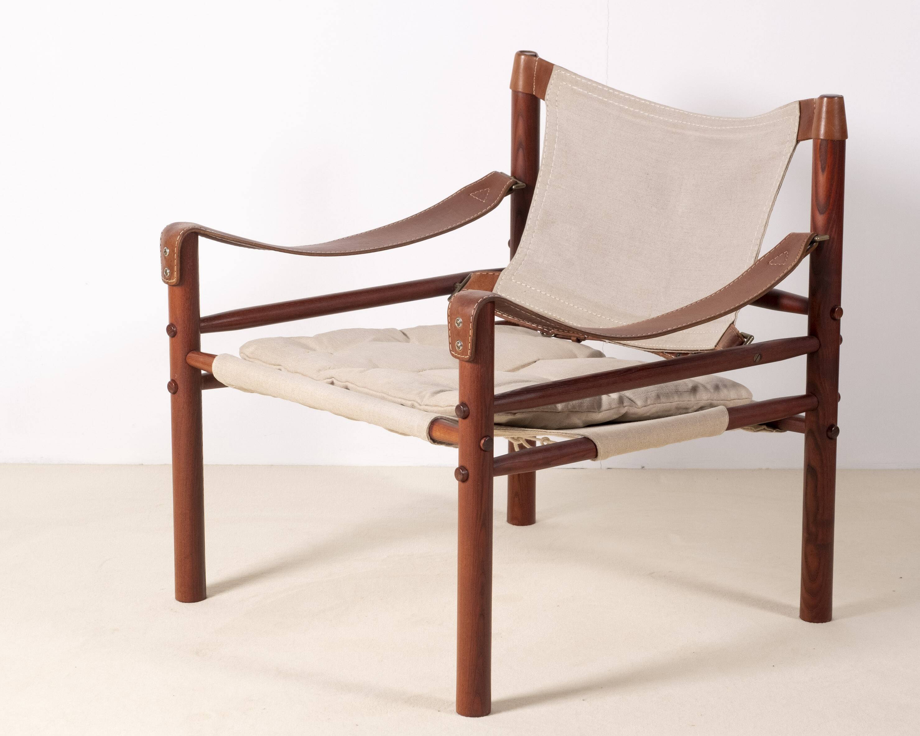 Arne Norell Sirocco Lounge Chair in Ash and Canvas, 1960s Sweden