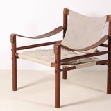 Arne Norell Sirocco Lounge Chair in Ash and Canvas, 1960s Sweden