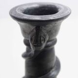 Serpent candlestick in pewter, early 20th century.