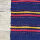 Romanian rug handwoven in wool, purple background with red and yellow stripes 183x133cm