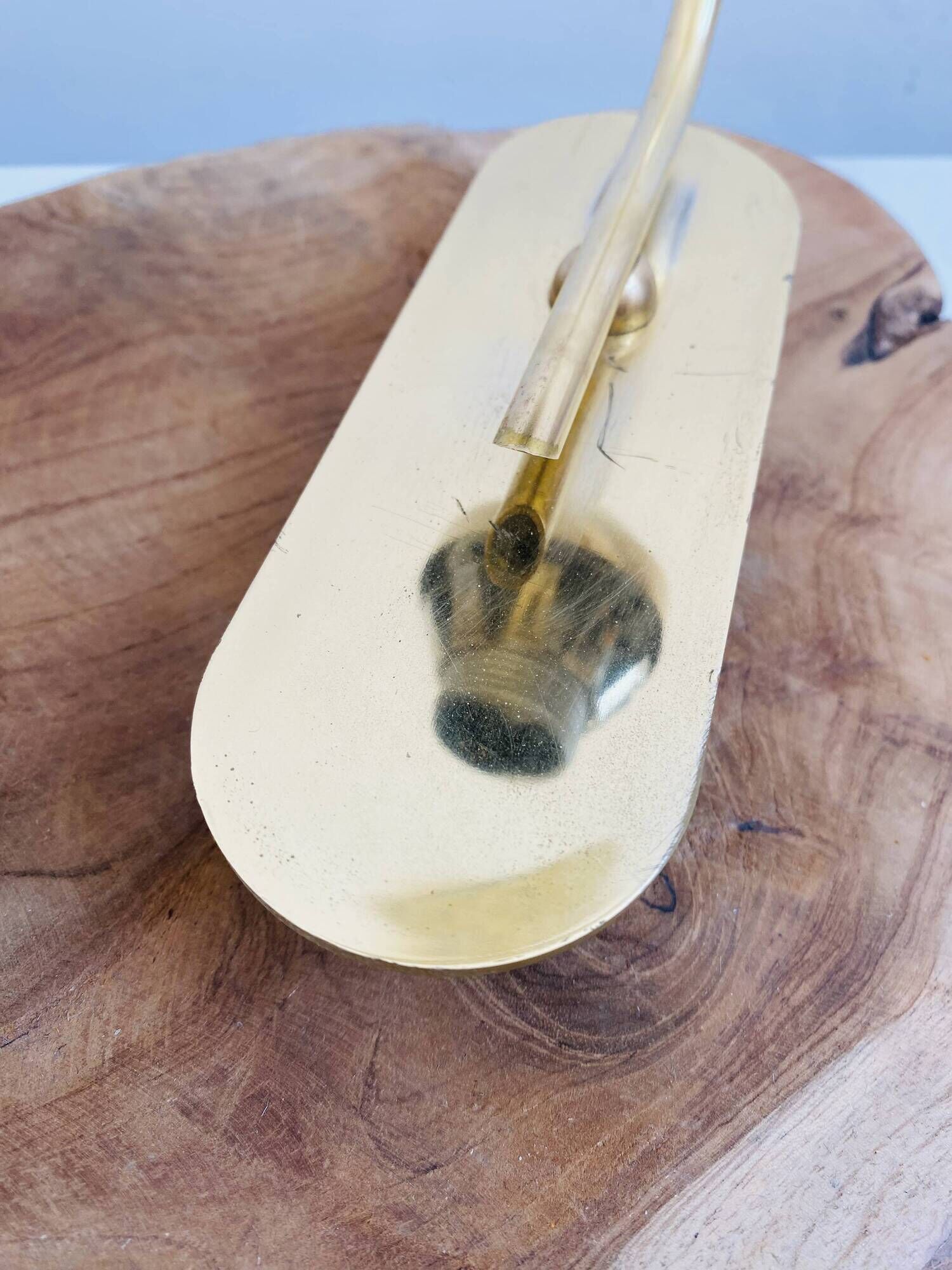 Pair of wall lights in brass and moulded bubble glass, style Helena Tynell.