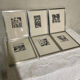 Ensemble de six linogravure art deco