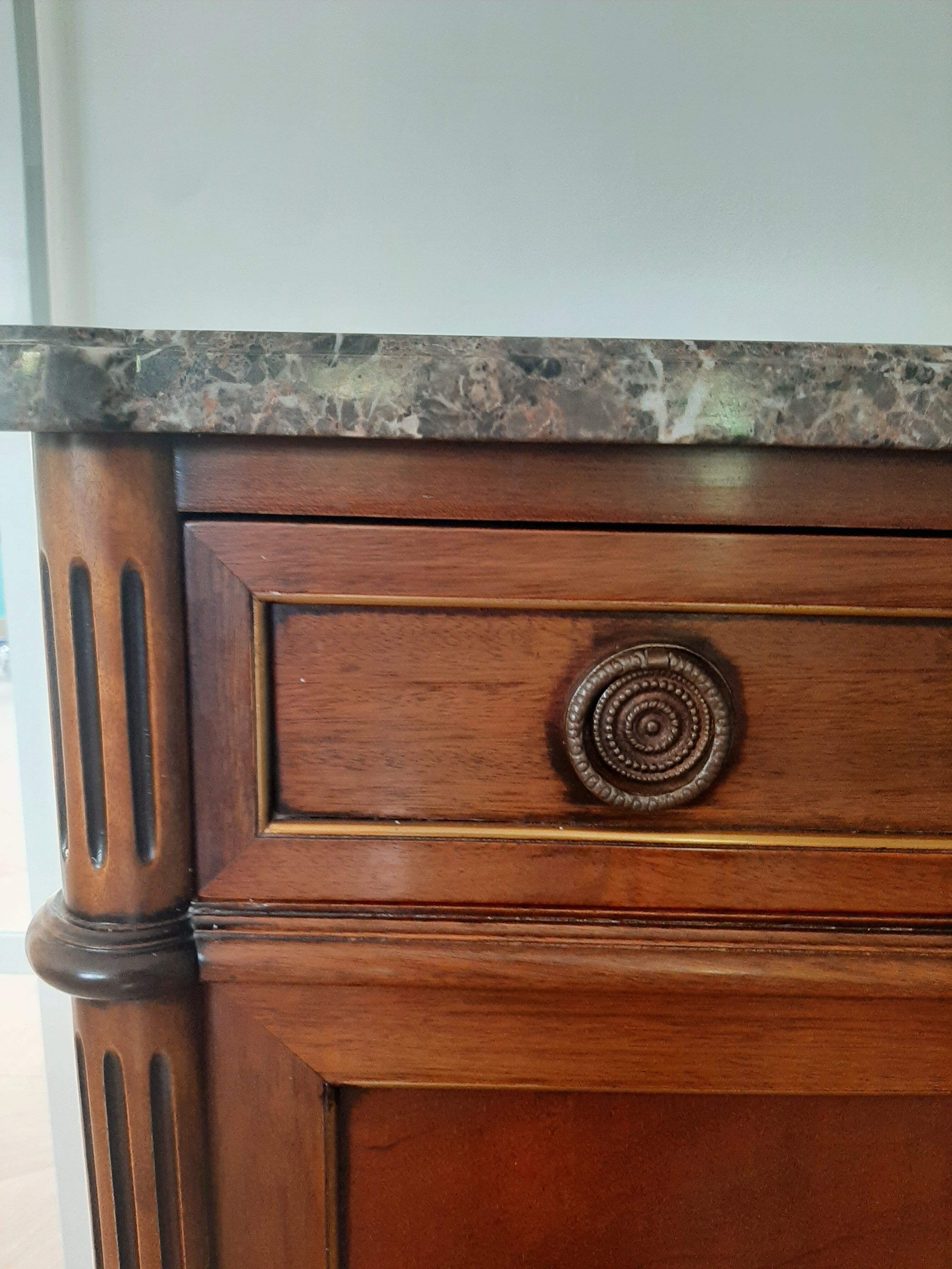 vintage - Small style chest of drawers - Louis XVI marble top with 1 drawer and 2 doors
